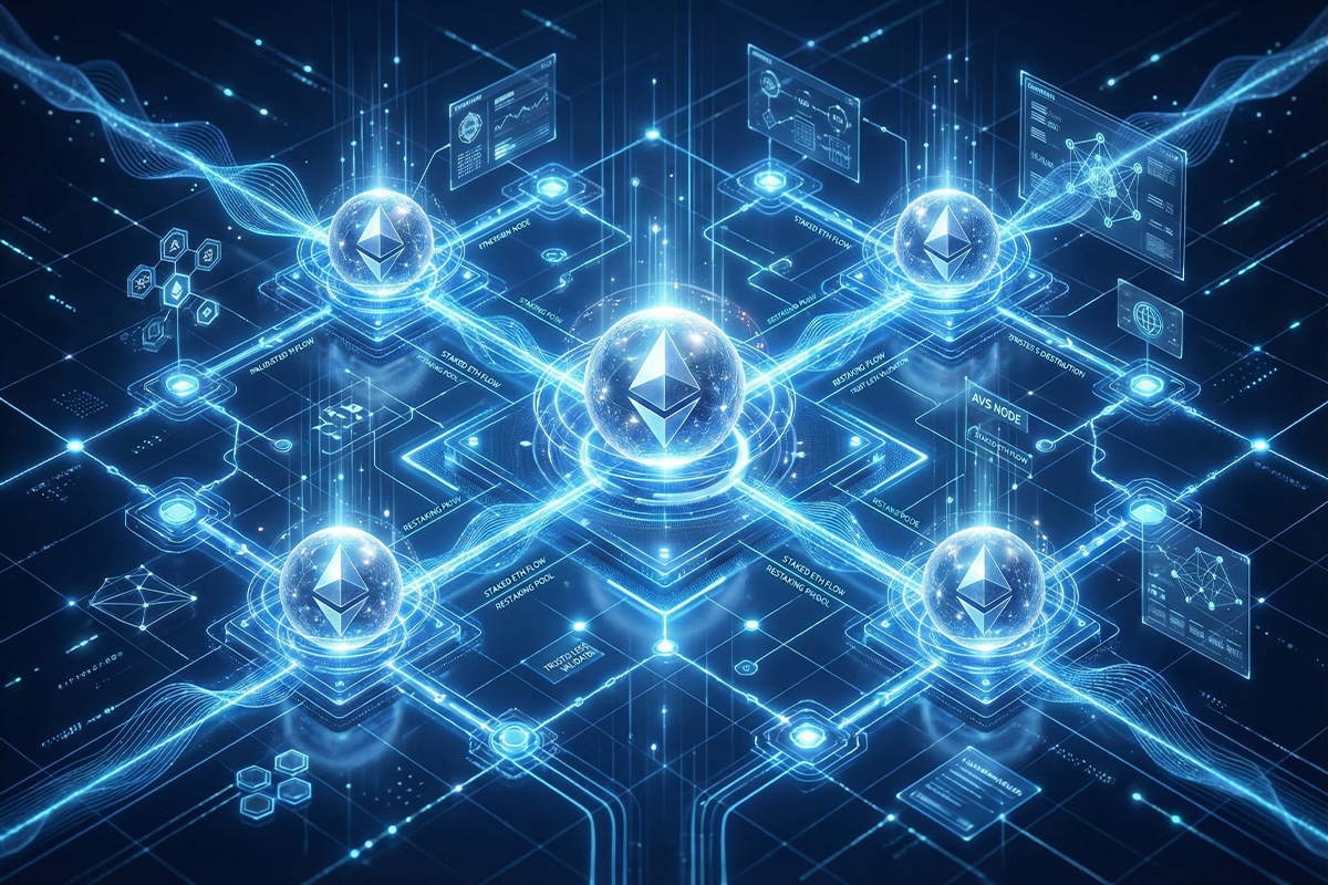 تصویر مفهومی ایردراپ EigenLayer و شبکه Restaking