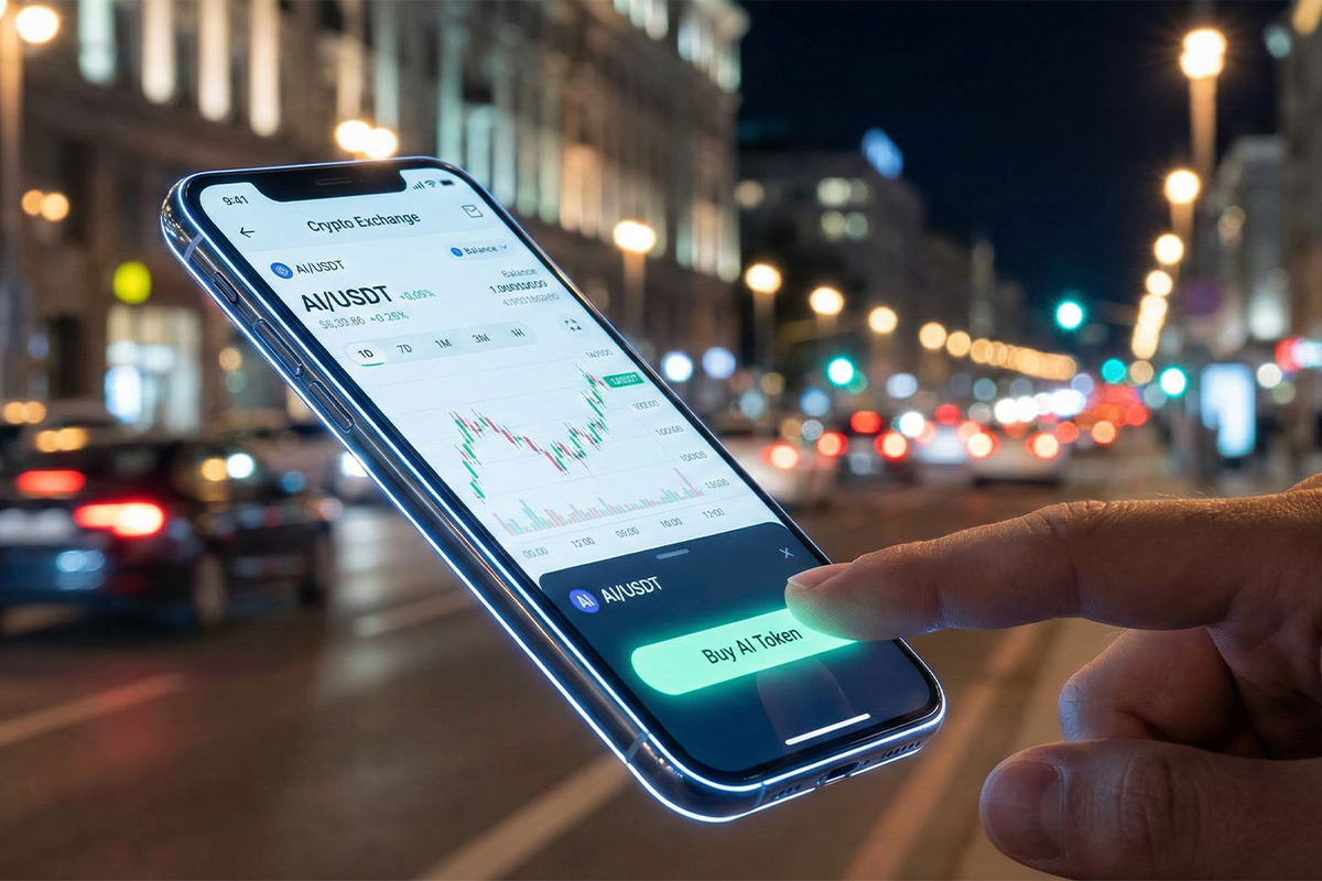 خرید ارز دیجیتال هوش مصنوعی با موبایل